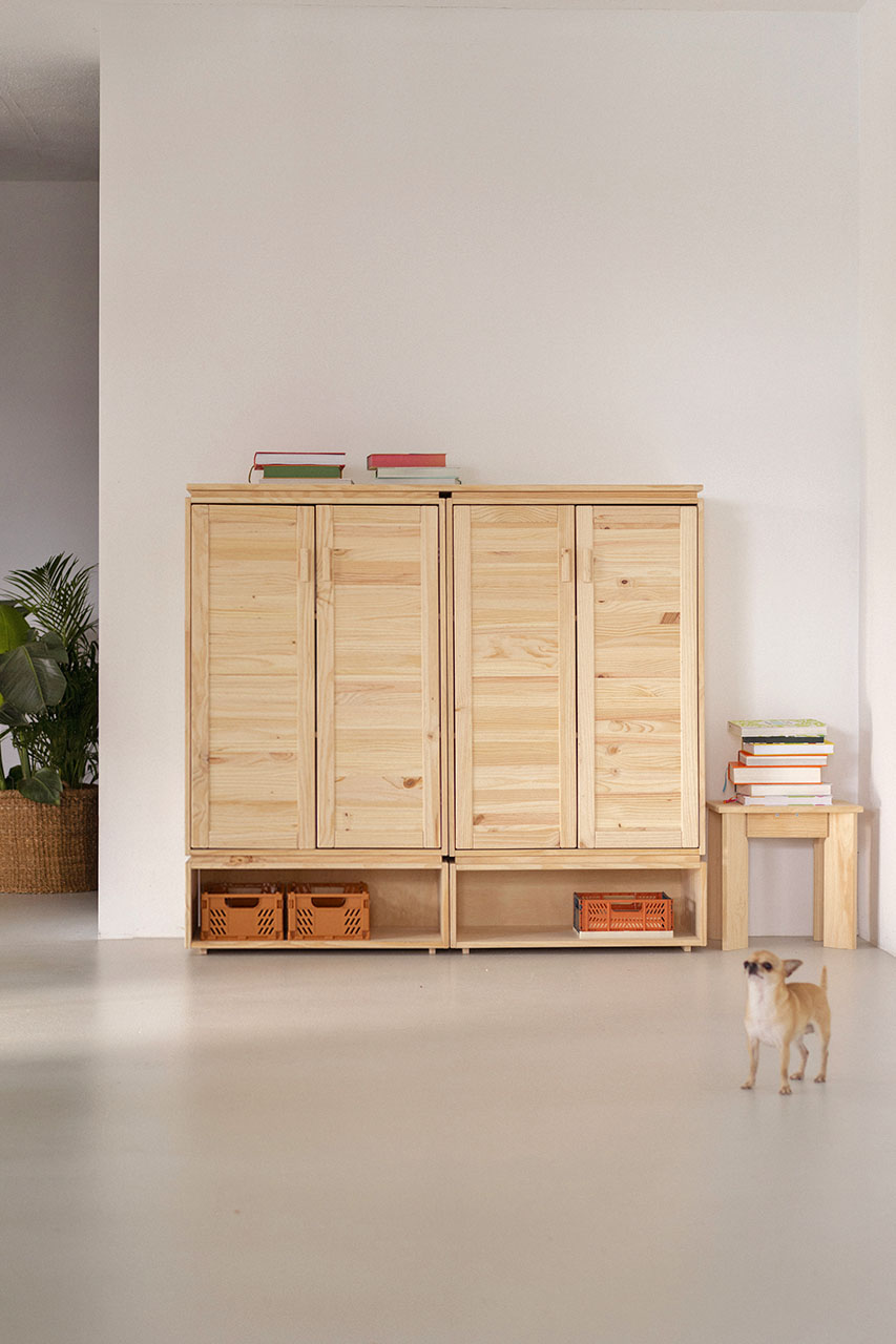 Imagen de ambiente 1 para:Armario zapatero de madera natural